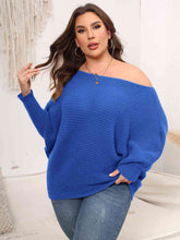 Load image into Gallery viewer, Full Size Boat Neck Batwing Sleeve Sweater