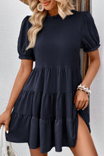 Load image into Gallery viewer, Puff Sleeve Tie Back Tiered Dress