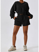 Load image into Gallery viewer, V-Neck Dropped Shoulder Sports Sweatshirt