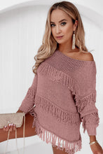 Load image into Gallery viewer, Fringe Detail Long Sleeve Sweater