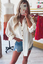 Load image into Gallery viewer, Dropped Shoulder Button Down Shirt