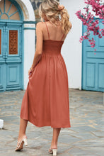 Load image into Gallery viewer, Smocked Spaghetti Strap Midi Dress