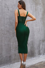 Load image into Gallery viewer, Sleeveless Spliced Mesh Midi Bandage Dress