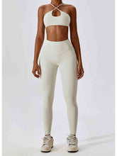 Load image into Gallery viewer, Cropped Halter Neck Sports Bra