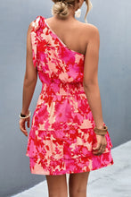 Load image into Gallery viewer, Floral Smocked Waist Tied One-Shoulder Dress