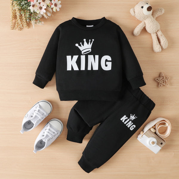 Baby Boy King Graphic Tee and Pants Set