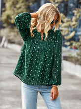 Load image into Gallery viewer, Printed Half Button Gathered Detail Blouse