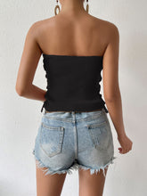 Load image into Gallery viewer, Seam Detail Lace-Up Tube Top