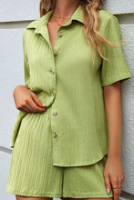 Load image into Gallery viewer, Textured Short Sleeve Shirt and Shorts Set