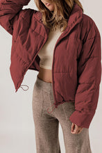 Load image into Gallery viewer, Zip Up Collared Neck Long Sleeve Winter Coat