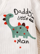 Load image into Gallery viewer, Baby BOYS DADDY'S LITTLE MAN Dinosaur Graphic Jumpsuit