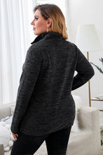 Load image into Gallery viewer, Plus Size Heathered Quarter Zip Pullover