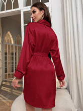 Load image into Gallery viewer, Tie Waist Surplice Neck Robe