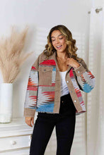 Load image into Gallery viewer, Geometric Raw Hem Collared Jacket
