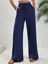 Load image into Gallery viewer, Wide Leg Drawstring Pants