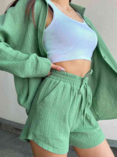 Load image into Gallery viewer, Textured Shirt and Shorts Set