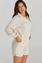 Load image into Gallery viewer, Half Button Sweatshirt and Shorts Active Set