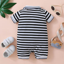 Load image into Gallery viewer, Embroidered Collared Neck Short Sleeve Romper