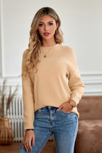 Load image into Gallery viewer, Round Neck Dropped Shoulder Sweater