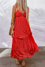 Load image into Gallery viewer, Spaghetti Strap Gathered Detail Tiered Dress