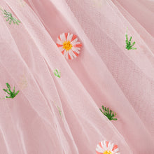Load image into Gallery viewer, Embroidered Round Neck Flutter Sleeve Dress