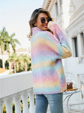 Load image into Gallery viewer, Contrast Turtleneck Dropped Shoulder Sweater