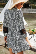 Load image into Gallery viewer, Floral Notched Neck Spliced Lace Dress