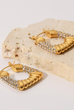 Load image into Gallery viewer, 18K Gold Plated Inlaid Cubic Zirconia Earrings