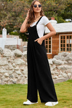 Load image into Gallery viewer, Wide Strap Square Neck Wide Leg Overalls