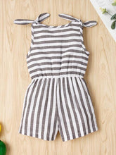 Load image into Gallery viewer, Striped Sleeveless Drawstring Romper
