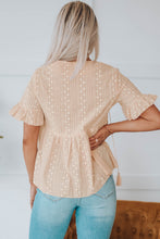 Load image into Gallery viewer, Embroidered Tassel Flounce Sleeve Babydoll Blouse