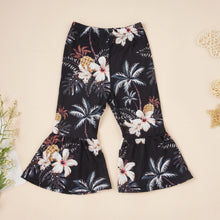Load image into Gallery viewer, Baby Girl HELLO SUMMER Graphic Top and Floral Flare Pants Set