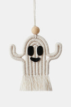 Load image into Gallery viewer, Wood Bead Fringe Ghost Shape Macrame Key Chain