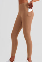 Load image into Gallery viewer, Wide Waistband Sports Leggings with Side Pockets