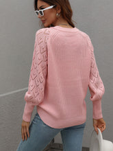 Load image into Gallery viewer, Rib-Knit Plunge Raglan Sleeve Cardigan