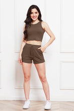 Load image into Gallery viewer, Round Neck Tank and Drawstring Shorts Set