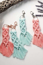 Load image into Gallery viewer, Assorted 4-Pack Macrame Fringe Keychain