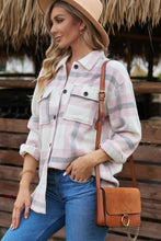 Load image into Gallery viewer, Plaid Dropped Shoulder Pocket Shacket