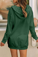 Load image into Gallery viewer, Drawstring Half Zip Hooded Dress