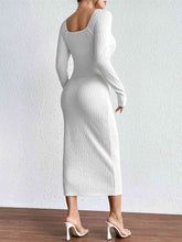 Load image into Gallery viewer, Square Neck Cutout Long Sleeve Dress
