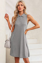 Load image into Gallery viewer, Collared Neck Sleeveless Dress