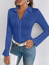Load image into Gallery viewer, Collared Neck Long Sleeve Shirt