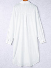 Load image into Gallery viewer, Button Up Collared Neck Slit Shirt Dress