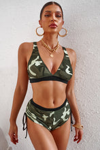 Load image into Gallery viewer, Camouflage Crisscross Tie-Back Bikini Set