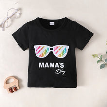 Load image into Gallery viewer, Boys MAMA'S BOY Graphic T-Shirt and Camouflage Shorts Set