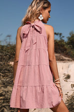 Load image into Gallery viewer, Tie Back Sleeveless Tiered Dress