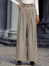 Load image into Gallery viewer, Plaid Wide Leg Pants With Belt