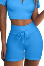 Load image into Gallery viewer, Drawstring Ribbed Sports Shorts