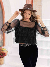 Load image into Gallery viewer, Round Neck Layered Long Sleeve Blouse