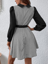 Load image into Gallery viewer, Houndstooth Long Sleeve Mini Dress
